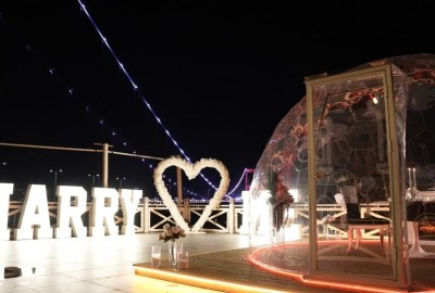 Rengarenk Köprü Işıkları Altında Cam Qubbede Evlilik Teklifi - 2769