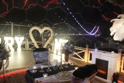 Rengarenk Köprü Işıkları Altında Cam Qubbede Evlilik Teklifi - 2784