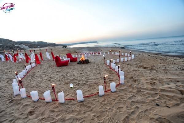 Kumsalda Sürpriz Evlenme Teklifi Kış Konsepti Vip Paket